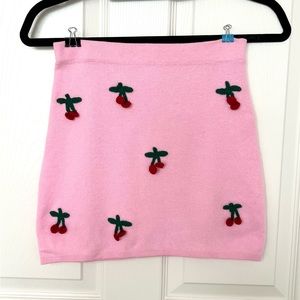Well Picked Cherry Knit Mini Skirt XS Sugar Thrillz